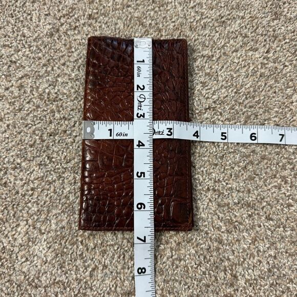 Wilsons Leather vintage brown croc embossed rather bi-fold wallet portfolio - Picture 9 of 11